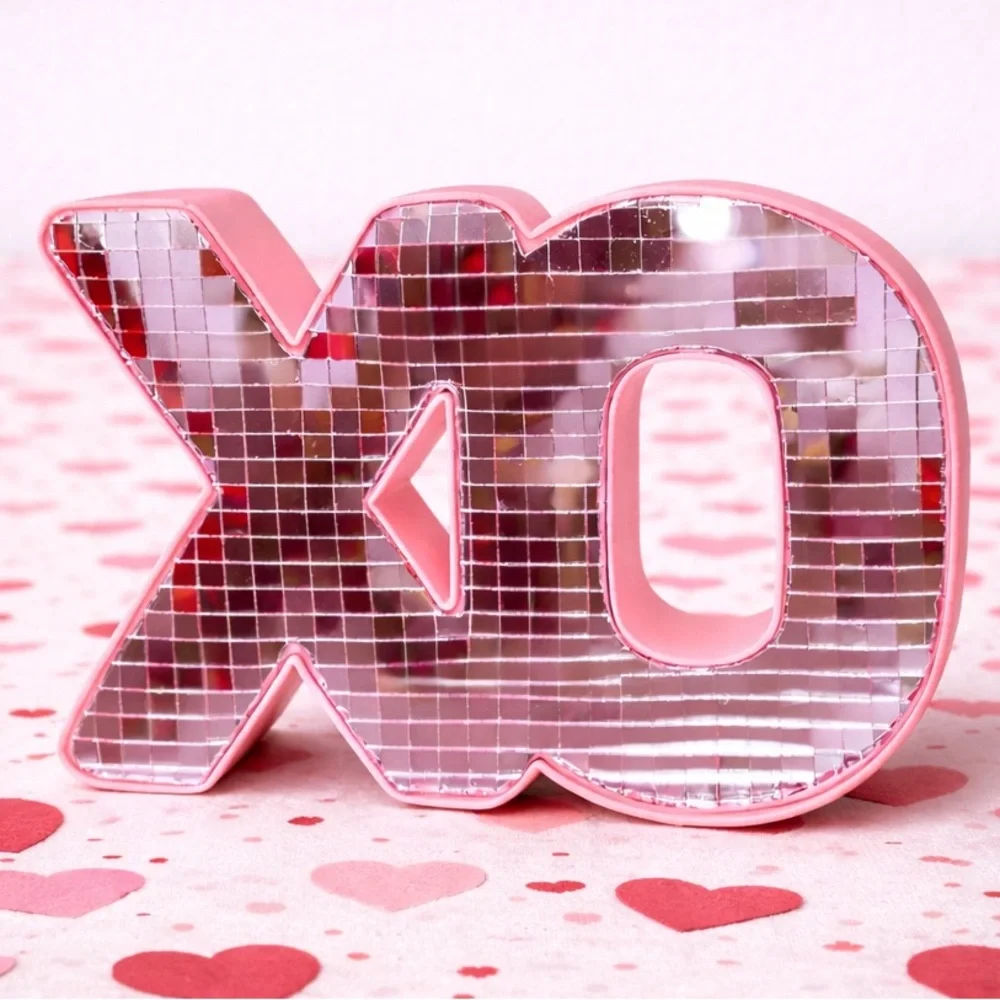 Target Spritz Valentine’s Day Pink Disco Ball “XO” Tabletop Decoration
